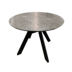 СФЕРА, керамический стол, раздвижной 110/140 см, серый мрамор, черные ножки, М2