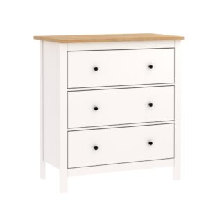 САГА, комод, 3 ящика, 92х101 см, белый/ясень, М2