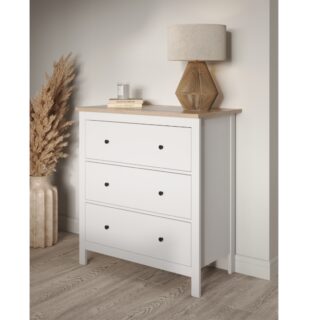 САГА, комод, 3 ящика, 92х101 см, белый/ясень, М2