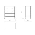 САГА, комод, 3 ящика, 92х101 см, белый/ясень, М2