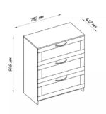 СИРИУС, комод, 3 ящика, 78х41х95 см, белый, М