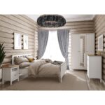 САГА, кровать двуспальная, 140х200 см, белый/ясень, М3