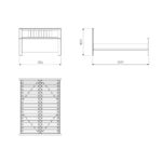 САГА, кровать двуспальная, 140х200 см, белый/ясень, М3