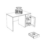 КАСТОР, стол письменный, 1 ящик, 116х65 см, серый, М2