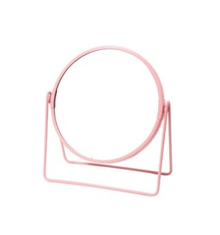 КОЛОРС, зеркало настольное, двустороннее, с увеличением, металл, 16 см, розовый