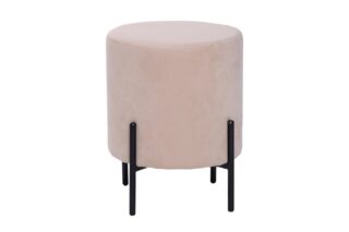 ГАРДА, пуф круглый, 35х43 см, велюр, ножки метал, бежевый