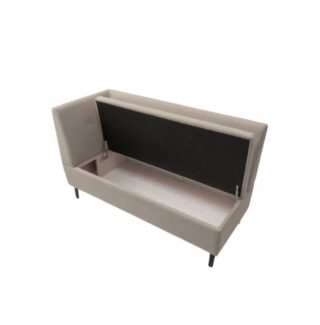 ОЛИВЕР, диван кухонный с ящиком, подлокотник слева, 137 см, велюр, кашемир бежевый