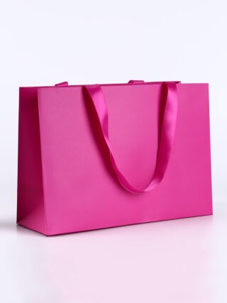 ГИФТ, пакет подарочный горизонтальный, ламинированный, 28х20х10 см, фуксия