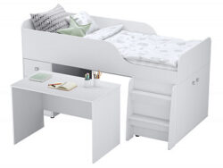 КИДС СИМПЛ 4500, кровать-чердак детский со столом, 90х200 см, М4