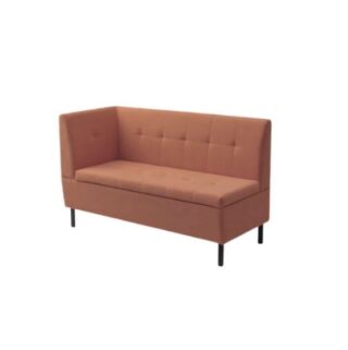 ОЛИВЕР, диван кухонный с ящиком, подлокотник слева, 137 см, велюр, терракотовый