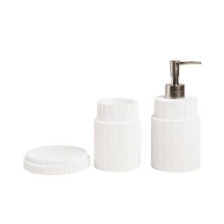 ХОУМ, аксессуары для ванной, 3 предмета: дозатор, мыльница, стакан, белый