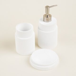 ХОУМ, аксессуары для ванной, 3 предмета: дозатор, мыльница, стакан, белый