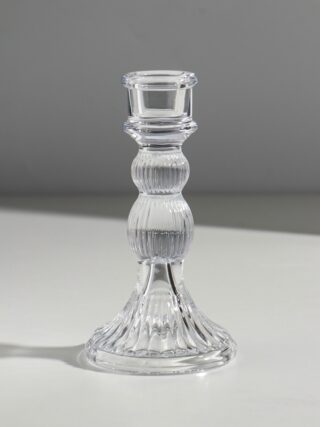 КОЛОННА, подсвечник с шарами, стекло, 16 см, прозрачный