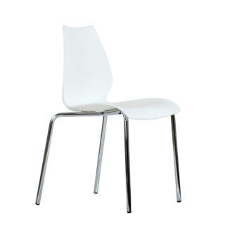 ЛИЛИ N-234, стул стопируемый, хром/белый