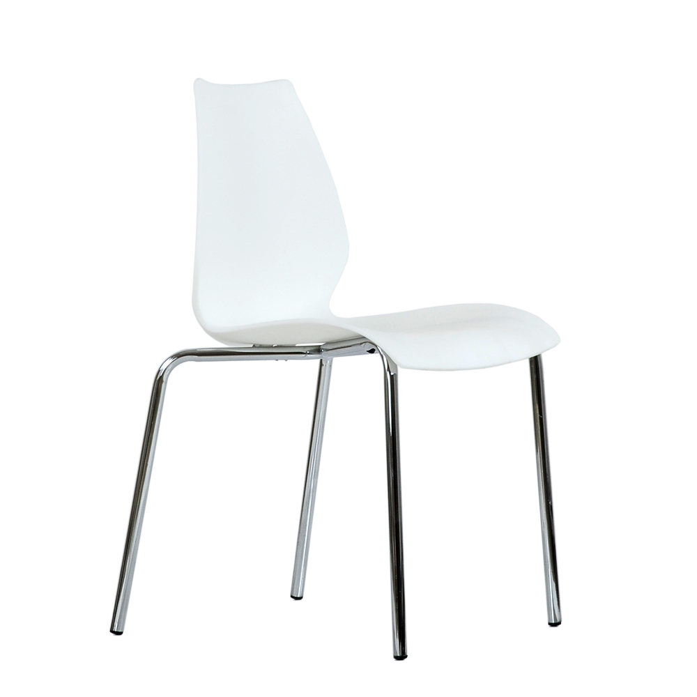 ЛИЛИ N-234, стул стопируемый, хром/белый