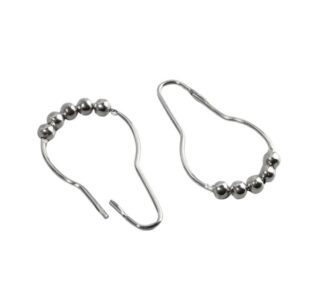 БОЛЛ, крючки для штор с шариками, 10 шт, металл, серебряный