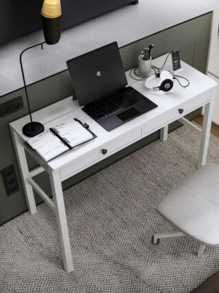 КЫМОР, стол компьютерный, 2 ящика, 121x47х75 см, белый