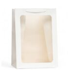 ГИФТ, пакет подарочный с окном, крафт, 35х25х18 см, белый