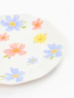 ЦВЕТЫ, тарелка плоская, 22 см, керамика, белый