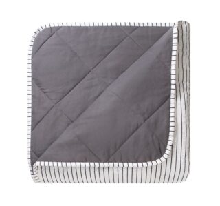 ПОЛОСЫ, плед/покрывало, 180х210 см, новосатин, серый