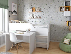 КИДС СИМПЛ 4500, кровать-чердак детский со столом, 90х200 см, М4