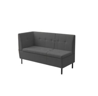 ОЛИВЕР, диван кухонный с ящиком, подлокотник слева, 137 см, велюр, графитовый серый