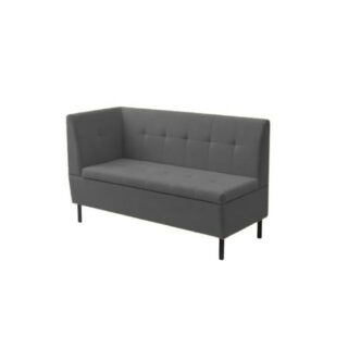 ОЛИВЕР, диван кухонный с ящиком, подлокотник слева, 137 см, велюр, графитовый серый