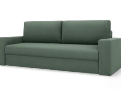 ТОЛЕДО, диван-кровать, прямой, велюр страйп, зеленый, М3