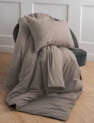 ЙЕРРНА, пододеяльник и 2 наволочки, 200х200/50х70см, кварц, гофре