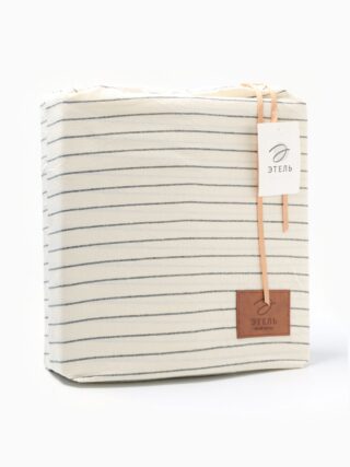 ПОЛОСЫ, набор постельного белья, 2 спальное, жатый хлопок, белый