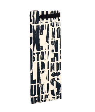 ГИФТ, пакет под бутылку вертикальный, 13х32х11 см, черно-белый