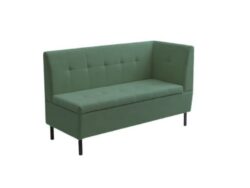 ОЛИВЕР, диван кухонный с ящиком, подлокотник справа, 137 см, велюр, форест зеленый