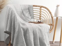 КОТТОН, покрывало / плед, 150х240 см, хлопок, серый