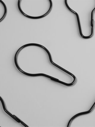 БЛЭК, крючки для штор, 20 шт, металл, черный