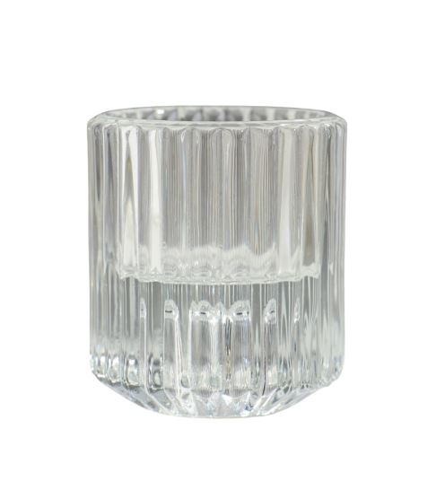 ДОЛЛИ, подсвечник, стекло, 4 см, прозрачный