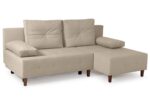 ДЕНИ, угловой диван-кровать, угол универсальный, велюр, бежевый, М