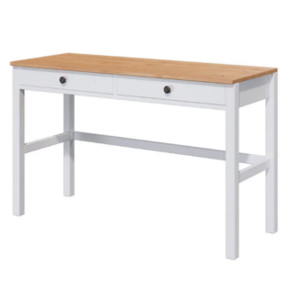 КЫМОР, стол компьютерный, 2 ящика, 121x47х75 см, белый/светло-коричневый