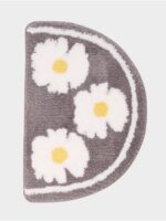 ТРЕНД, коврик для дома, полукруглый, 40х60 см, ромашки/серый