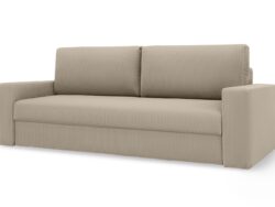 ТОЛЕДО, диван-кровать, прямой, велюр страйп, бежевый, М3