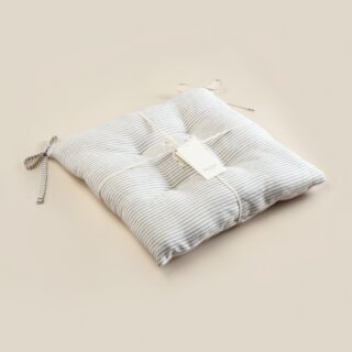 ЛЕН, подушка на стул, 42×42 см, белый/серый