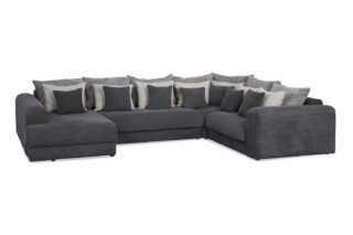 МЭДИСОН П-образный, угловой диван-кровать, угол слева, темно-серый, М9