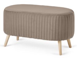 ТЕМП, пуф, 75х43х36 см, велюр, деревянные ножки, бежевый