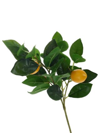 СМИККА, цветок искусственный, ветка лимона, 44 см, желтый