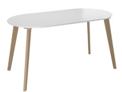 ОРИОН Compact+, стол раздвижной из массива березы, 80/120/160х80, дуб/белый