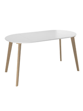 ОРИОН Compact+, стол раздвижной из массива березы, 80/120/160х80, дуб/белый