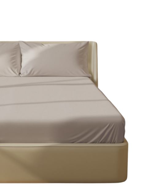 ХОУМ, простыня на резинке, 140х200+30 см, перкаль, молочная