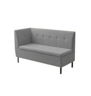 ОЛИВЕР, диван кухонный с ящиком, подлокотник слева, 137 см, велюр, дымчатый серый