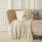 КИДС ХОУМ, корзина для хранения из хлопка, 30х40х25 см, радуга, белая