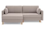 ДУБЛИН, угловой диван-кровать, бежевый, велюр, М2
