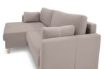 ДУБЛИН, угловой диван-кровать, бежевый, велюр, М2